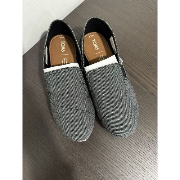 Toms Womens Black Twill Slip On Canvas Loafer Flat Shoes Size 5.5 NWOB - Picture 6 of 6